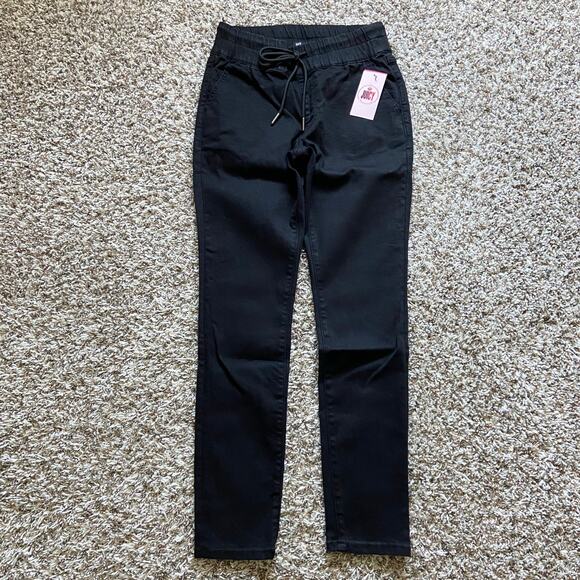 Juicy Couture Hollywood Skinny Pant Women's 2 Black Elastic Waist Drawstring - Picture 1 of 8